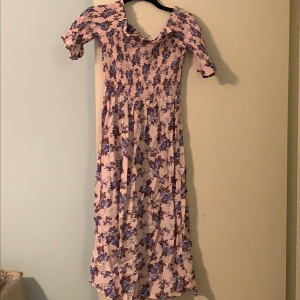 Top shop off the shoulder floral maxi midi dress